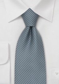Gray Mens Ties - Fine Striped Tie in a Slate Gray Color