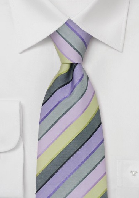 Lilac, Purple, and Lime Green Necktie