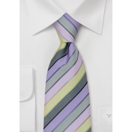 Lilac, Purple, and Lime Green Necktie