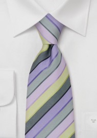 Lilac, Purple, and Lime Green Necktie
