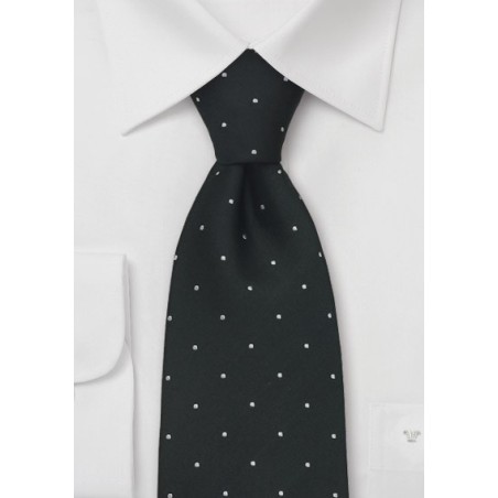 Black Tie by Chevalier With Fine Polka Dots