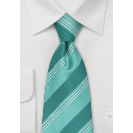 Seafoam Green Striped Kids Tie