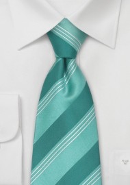 Seafoam Green Striped Kids Tie