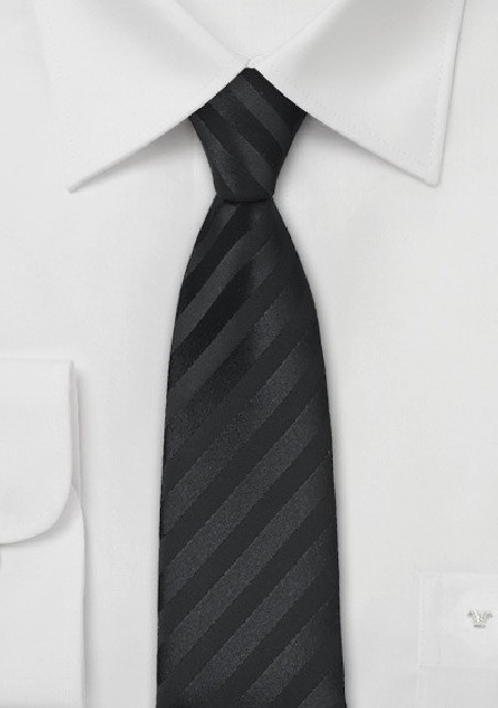 Striped Black Skinny Tie