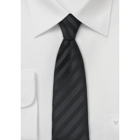 Striped Black Skinny Tie