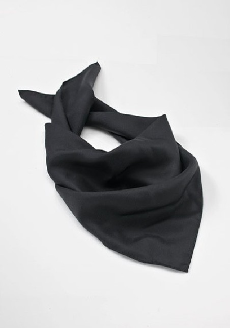 Solid Black Women's Silk Scarf