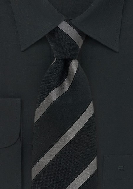 Italian Designer Tie in Black and Silver