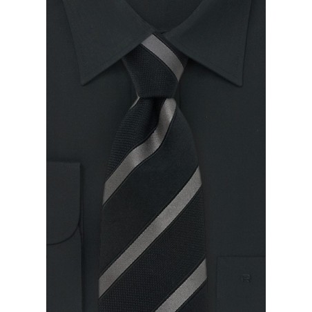 Italian Designer Tie in Black and Silver