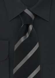 Italian Designer Tie in Black and Silver