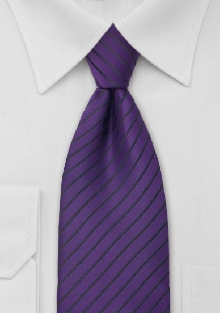 Classic Dark Purple Striped Tie