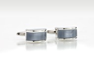 Designer Cufflink Set With Sky-Blue Stone Setting