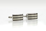 Silver Cufflinks in Brown & Tan