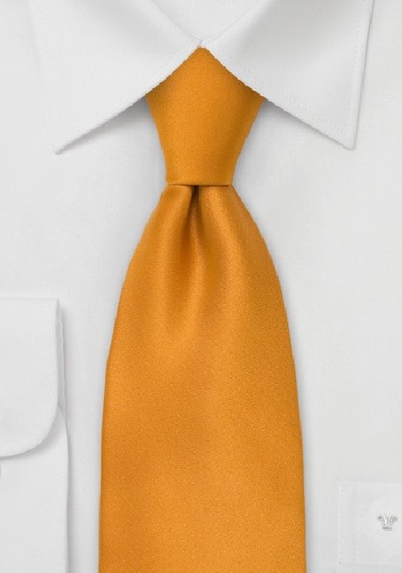 Silk Necktie in Amber-Orange
