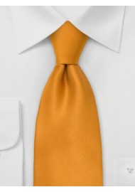 Silk Necktie in Amber-Orange