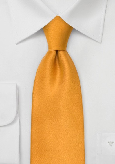 Extra Long Tie in Amber Yellow