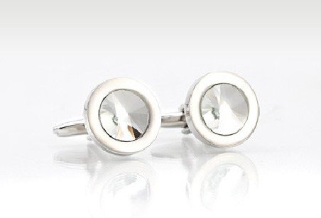 Diamond-cut Crystal Cufflink