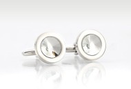 Diamond-cut Crystal Cufflink