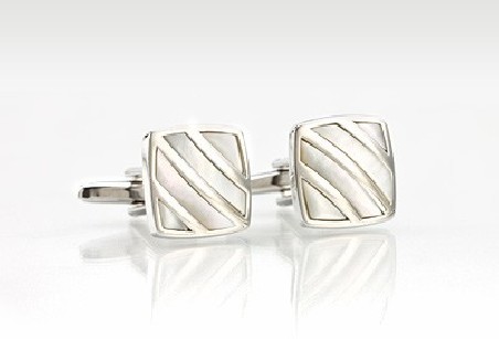 Festive Cufflinks With Mother-of-Pearl Inlay