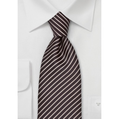 Coffee Brown and Tan Striped Tie