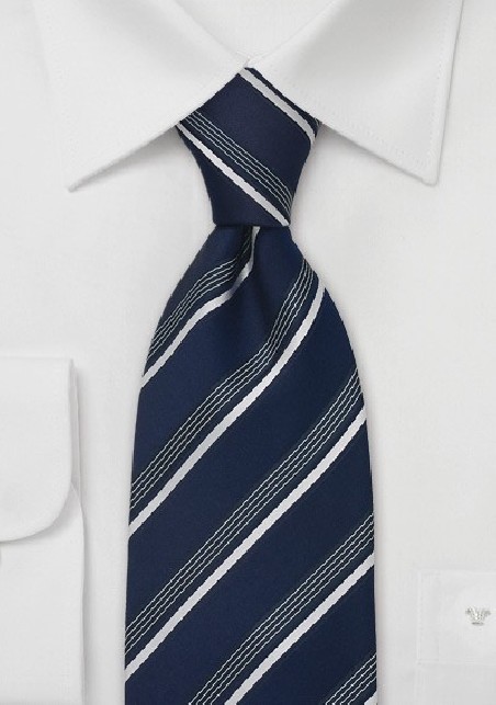 Sapphire Blue Striped Tie by Cavallieri