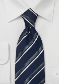 Sapphire Blue Striped Tie by Cavallieri