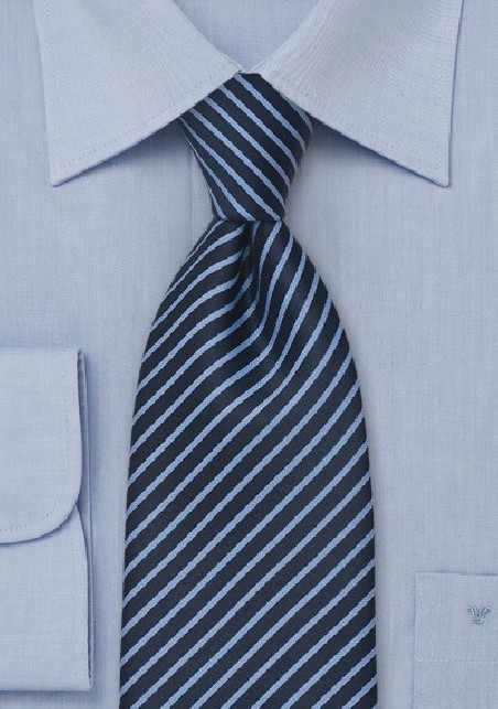 Modern Blue Striped Necktie