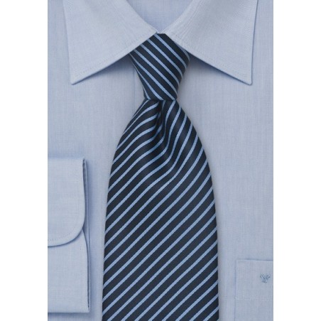 Modern Blue Striped Necktie