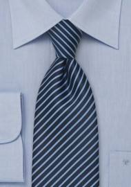 Modern Blue Striped Necktie