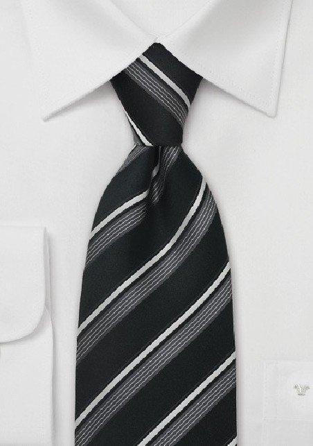 Italian Designer Tie in Black and Silver