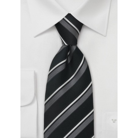 Italian Designer Tie in Black and Silver
