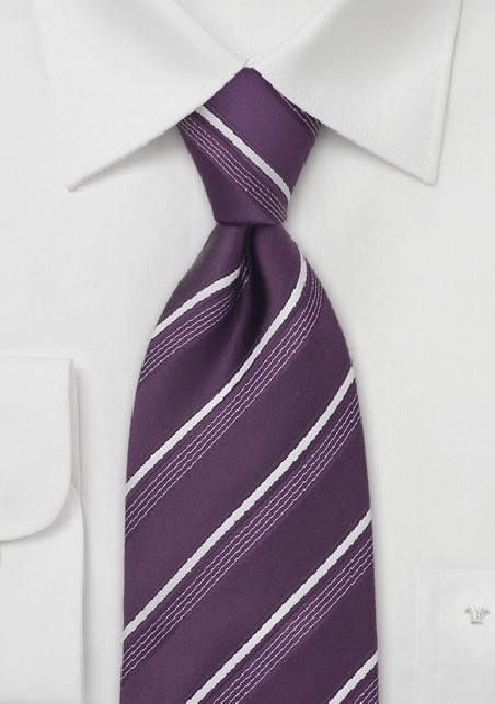 Modern Purple Striped Tie by Cavallieri