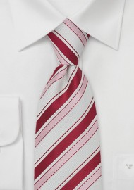 Extra Long Tie in White, Rose, and Hot Pink