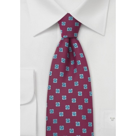 Cerise-Pink Floral Tie