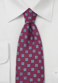 Cerise-Pink Floral Tie