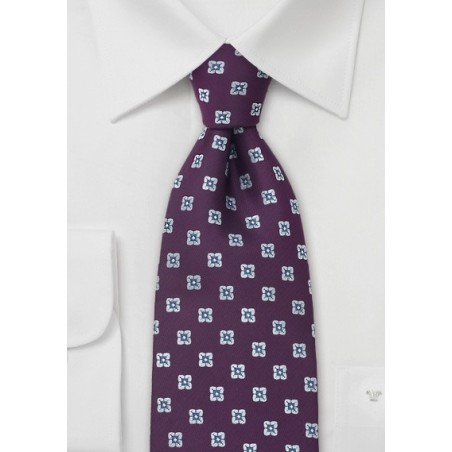 Burgundy-Purple Floral Tie