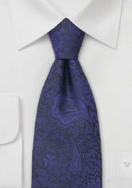Indigo-Purple Paisley Tie