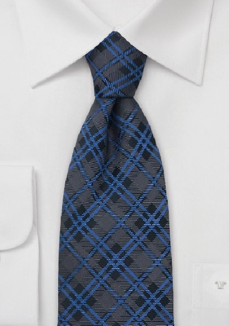 Classic Tartan-Check Pattern Silk Tie