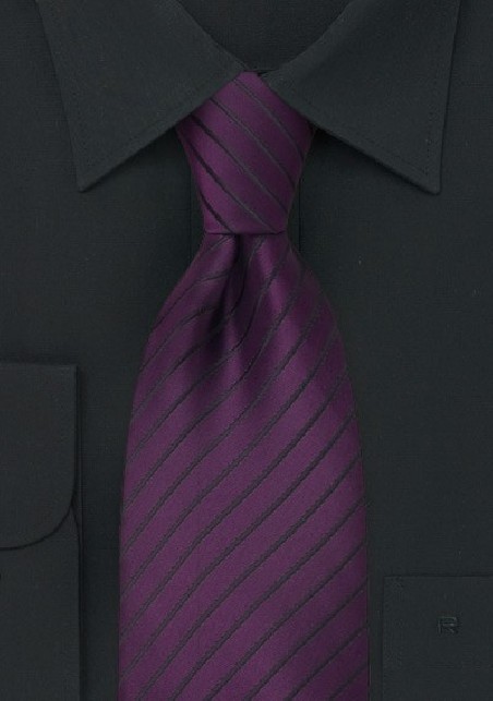 Purple and Black Mens Tie
