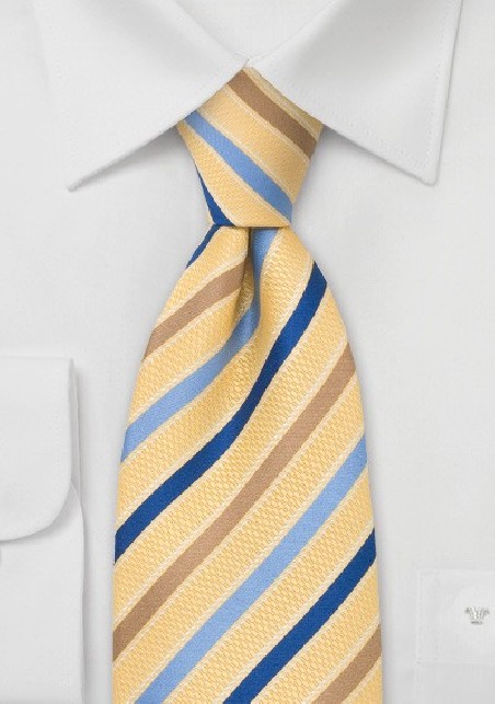 Golden-Yellow and Blue Designer Tie