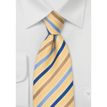 Golden-Yellow and Blue Designer Tie