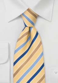 Golden-Yellow and Blue Designer Tie