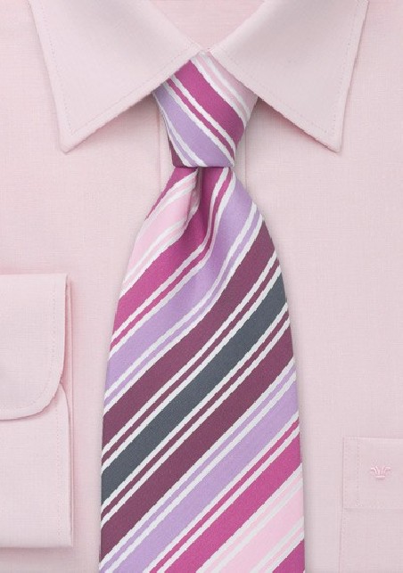 Silk Tie in Pink, Fuchsia, Lavender, Purple