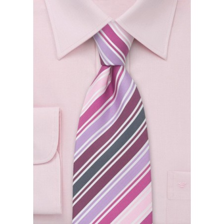 Silk Tie in Pink, Fuchsia, Lavender, Purple