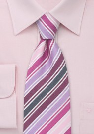 Silk Tie in Pink, Fuchsia, Lavender, Purple