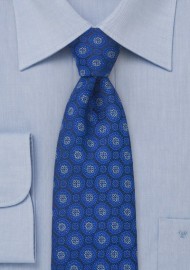 Cobalt Blue with Modern Floral Design Pattern