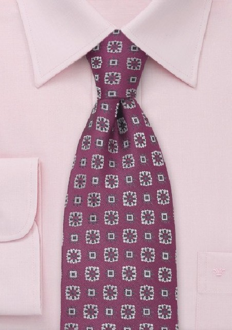 Dark Pink Silk Tie by Chevalier