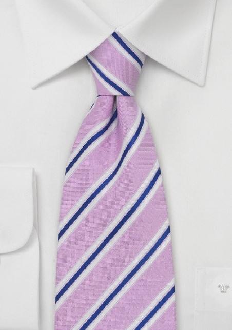 Mauve-Pink Striped Tie by Cavallieri
