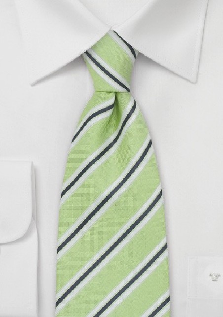 Lime-Green Striped Tie by Cavallieri