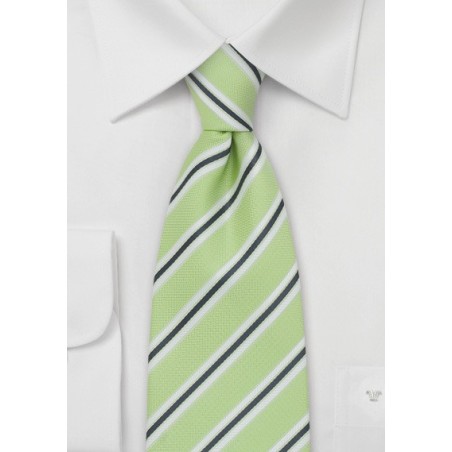 Lime-Green Striped Tie by Cavallieri