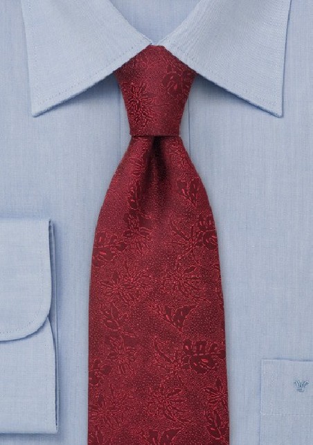 Cherry Red Floral Tie by Chevalier